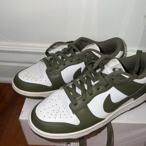 Nike Men's Low-Top Sneakers in Olive Green and White